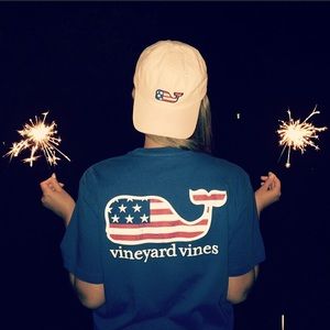 Vineyard Vines USA Whale Logo Baseball Hat